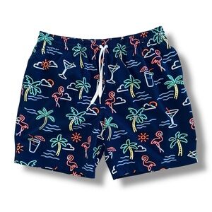 Chubbies Classic Swim Trunks The Neon Lights Men’s Large Drawstring 7”